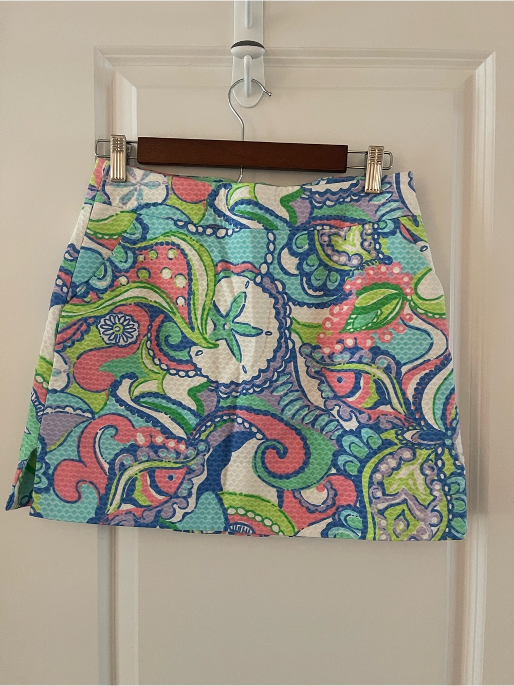 Lilly Pulitzer Paisley-Print Mini Skirt in Blue, Pink & Green